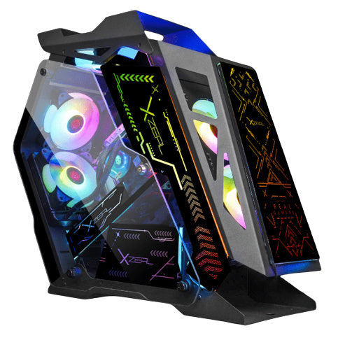 Gabinete Xzeal IR02 Mid Tower Micro-ATX/Mini-ITX 4 Ventiladores ARGB Instalados USB 3.0 Sin Fuente Negro
