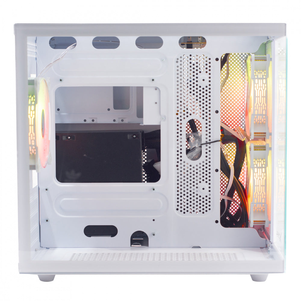 Gabinete Xzeal CXi1 Mini Tower Micro-ATX/Mini-ITX 3 Ventiladores ARGB Instalados USB 2.0/3.0 Sin Fuente Blanco