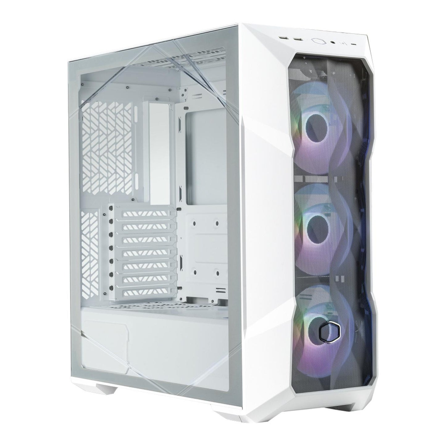 Gabinete Cooler Master MasterBox TD500 Mesh V2 con Ventana Midi-Tower, ATX/EATX/Micro-ATX/Mini-ITX/SSI CEB, USB 3.0, sin Fuente, 3 Ventiladores ARGB Instalados, Blanco