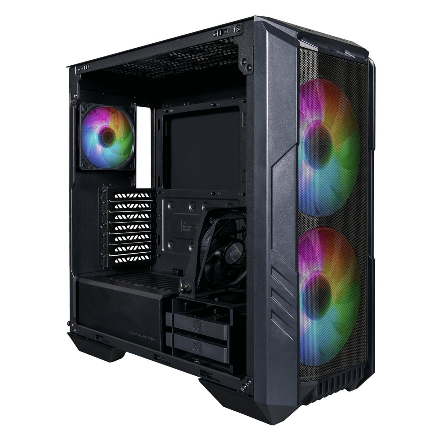 Gabinete Cooler Master MasterBox HAF 500 con Ventana ARGB, Midi Tower, ITX/Micro-ATX/ATX/SSI CEB/E-ATX, USB 3.0, sin Fuente, Negro
