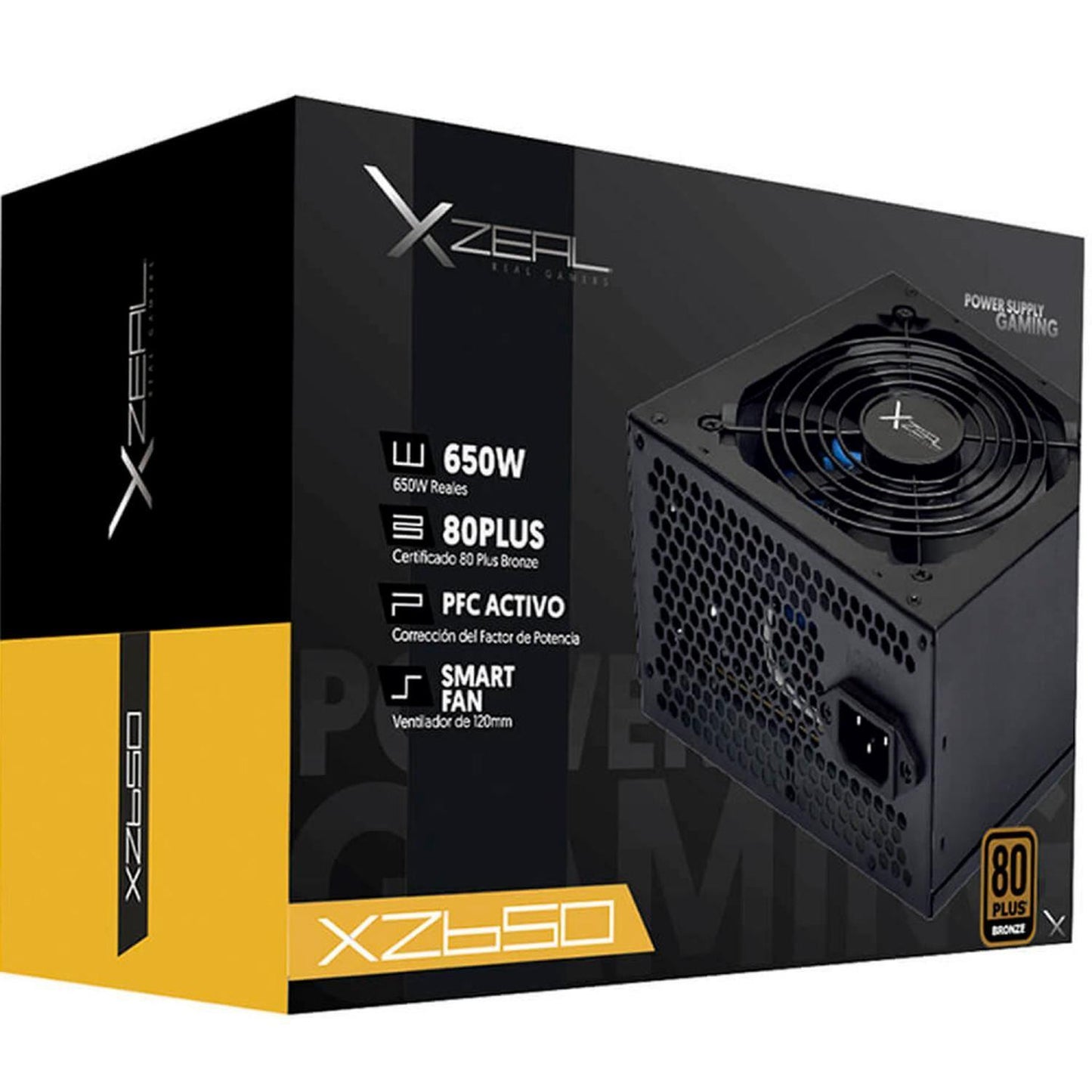 Fuente de Poder XZEAL XZPS650B 80 PLUS Bronze, 20+4 pin ATX, 120mm, 650W