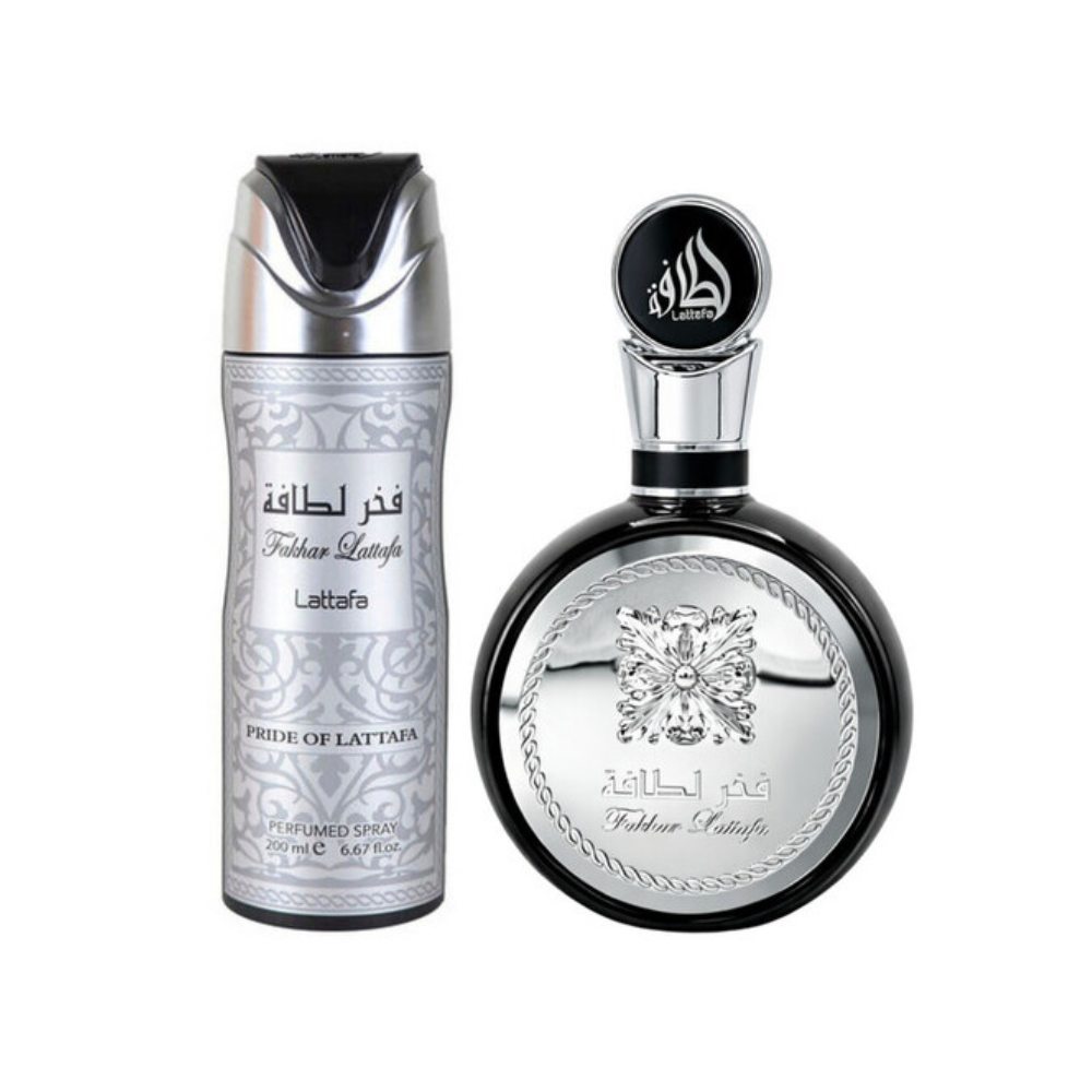 Set de Regalo Lattafa Fakhar Man | 2 Piezas (EDP 100ml + Desodorante 200ml) | Fragancia Árabe Premium