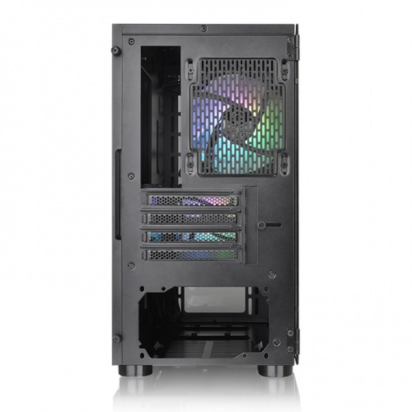 Gabinete Thermaltake V150 con Ventana, Micro-Tower, micro ATX, Mini-ITX, USB 2.0, sin Fuente, 3 Ventiladores Instalados ARGB, Negro