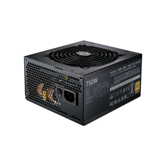 Fuente de Poder Cooler Master MWE Gold 750, 750W, 80 PLUS Gold, Modular, ATX 24-pin, Ventilador 120mm