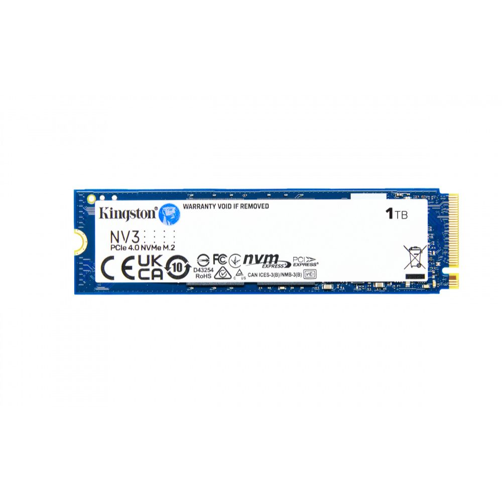 SSD Kingston NV3 1TB | PCIe 4.0 NVMe | 6000MB/s Lectura | 4000MB/s Escritura | M.2 2280