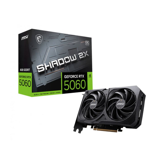 Tarjeta de video MSI RTX 5060 Shadow 2X OC 8GB | PCIe 5.0 | GDDR7 128-bit | Dual Fan | Gaming GPU