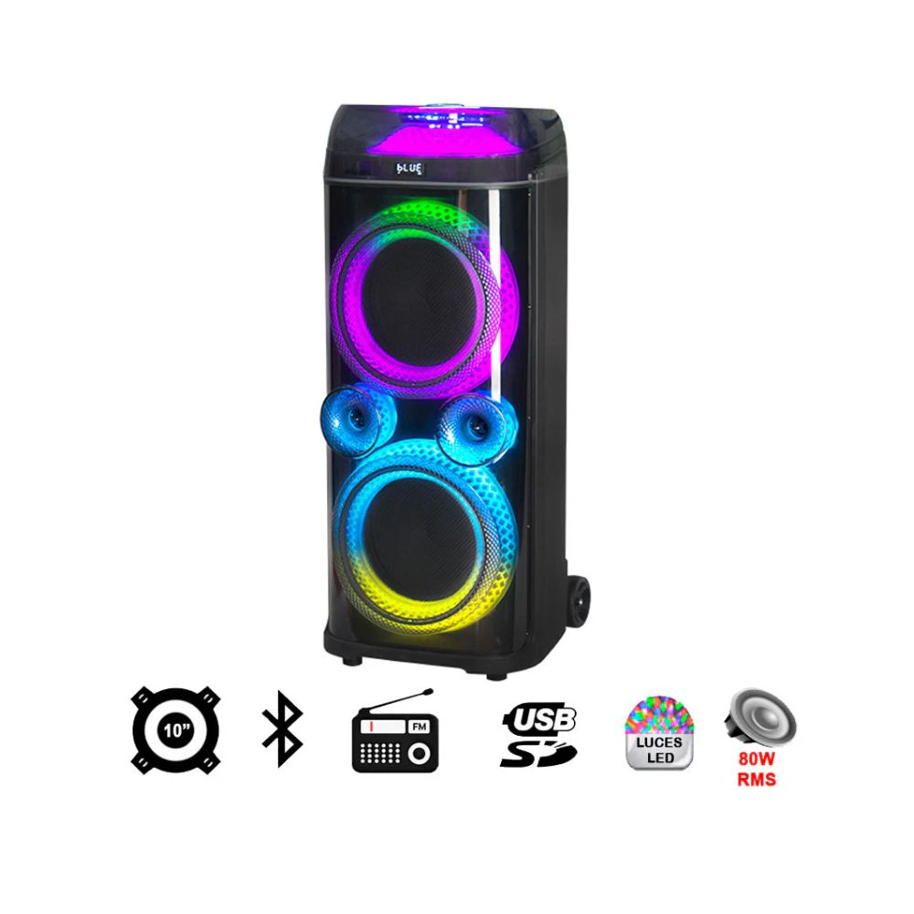 Bafle Linkbits 2x10" | Bluetooth | Recargable | LED | Alta Potencia