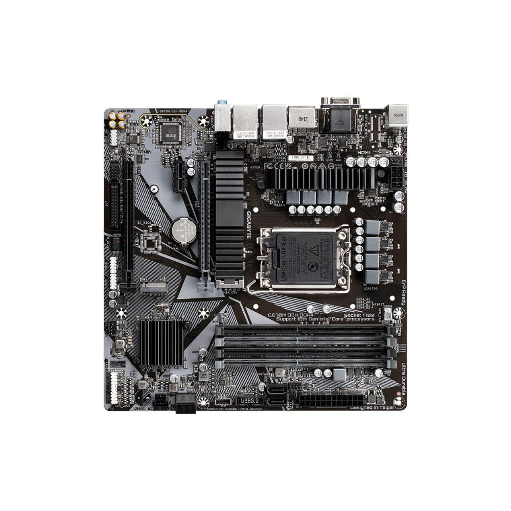 Tarjeta Madre Gigabyte Q670M D3H DDR4, Micro-ATX, LGA 1700, Intel Q670, 128GB DDR4, HDMI/DP para Intel