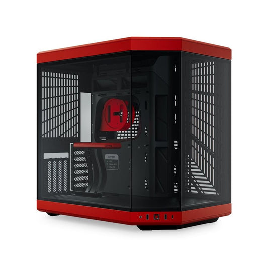 Gabinete HYTE Y70 CS-HYTE-Y70-BR, Negro/Rojo, Media Torre, Cable Riser PCIe 4.0 Incluido, USB Tipo-C, Sin Fuente