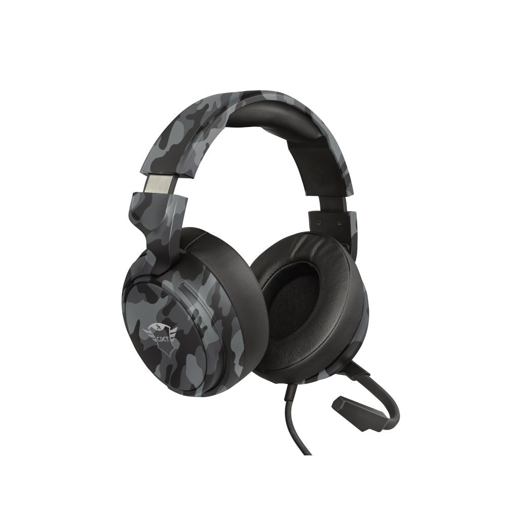 Audifonos Gamer Trust GXT 433K Pylo Negro/Gris | Diadema | 3.5 mm | 1 m | Micrófono