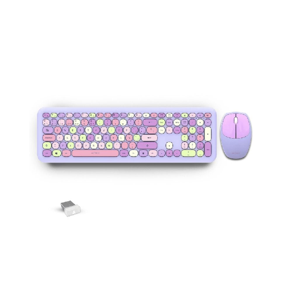 Kit de Teclado y Mouse Acteck Creator Chic Colors MK475 | Inalámbrico | USB | Morado