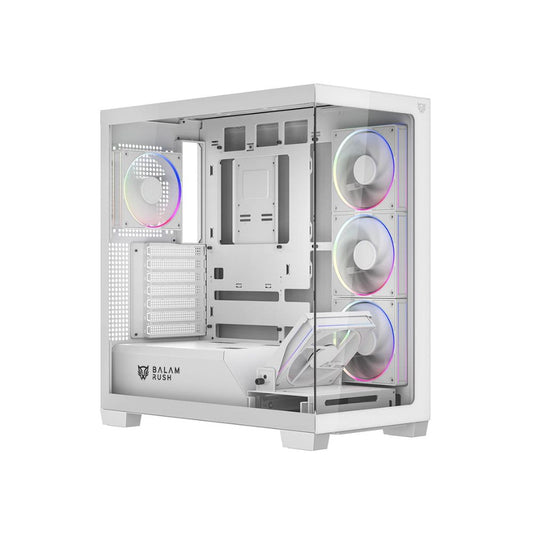 Gabinete Balam Rush Tank Polar 7900 Blanco | Midi Tower | ATX/Micro-ATX/Mini-ITX | USB 2.0/3.0 | Sin Fuente | 5 Ventiladores