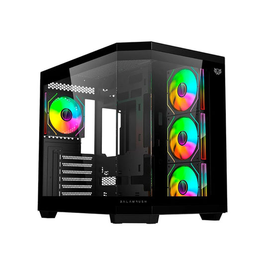 Gabinete Balam Rush Tank Super 9600 TB, Midi-Tower, ATX/Micro-ATX/Mini-ITX, USB 2.0/3.0, sin Fuente, 4 Ventiladores Instalados, Negro