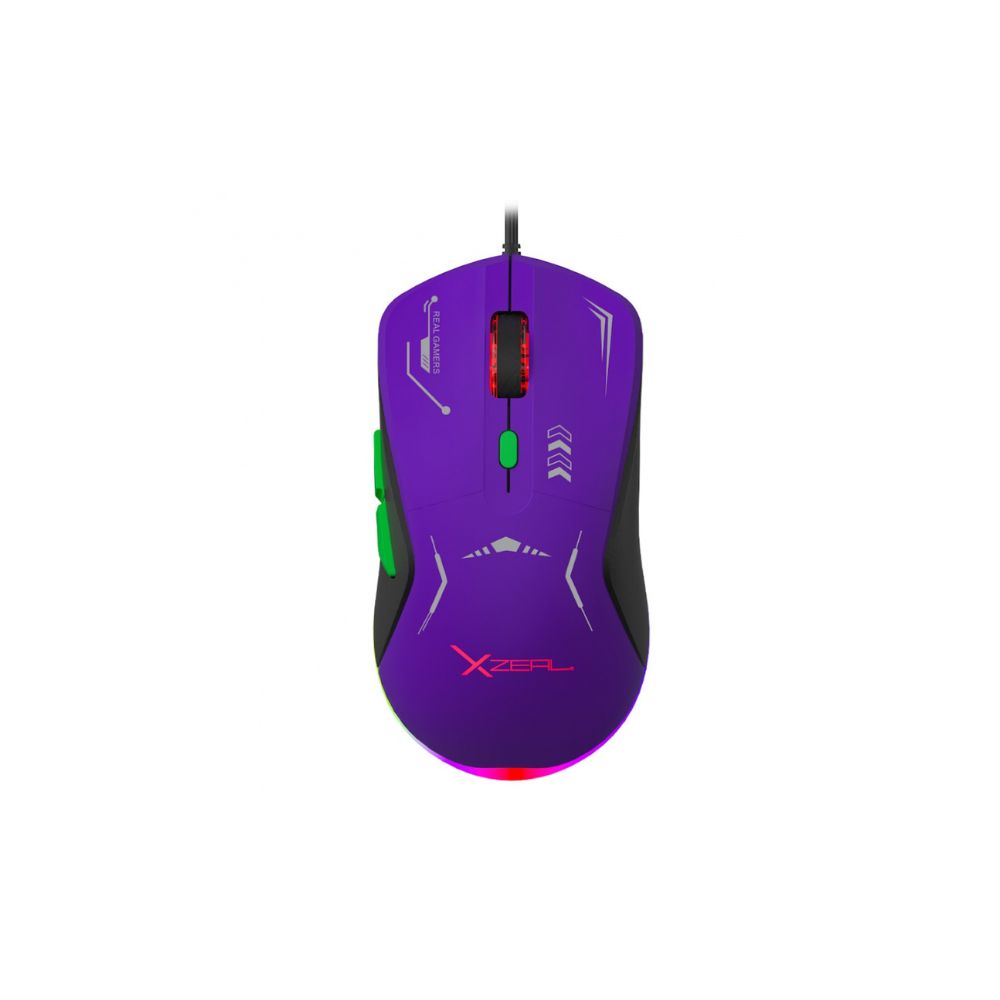 Mouse Gamer XZEAL Óptico XZ-401 | Alámbrico | USB-A | 7200 DPI | Morado