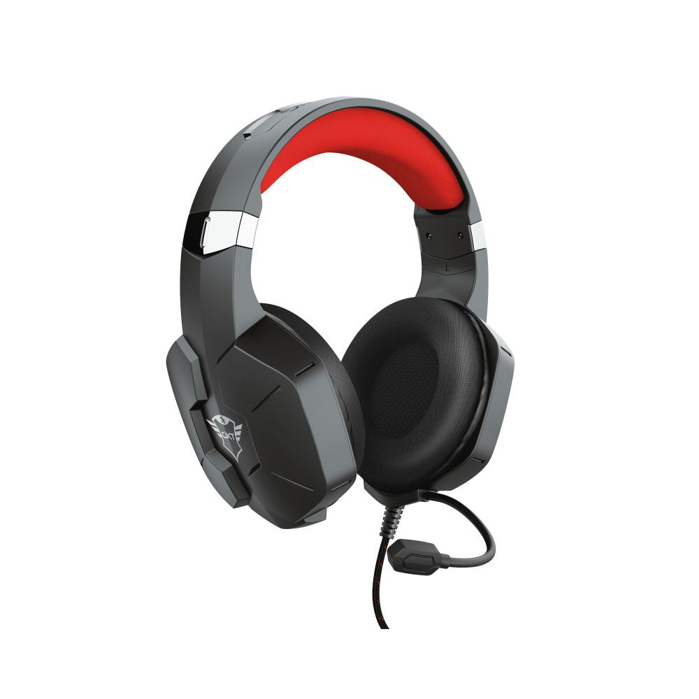 Audifonos Gamer Trust GXT 323 Carus Negro/Rojo | Diadema | 3.5 mm | 1.2 m | Micrófon