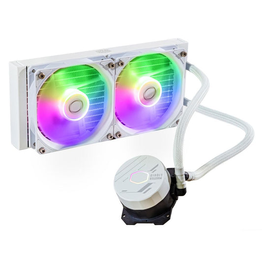 Enfriamiento Líquido Cooler Master MasterLiquid 240L Core ARGB CPU 240mm 2x120mm hasta 1750RPM Blanco