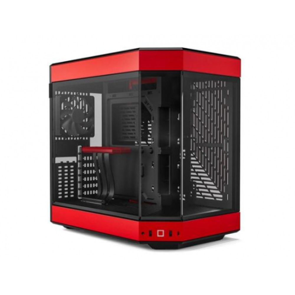 Gabinete HYTE Y60 CS-HYTE-Y60-BR, Rojo, Cristal Templado Panorámico, Cámara Dual, ATX, 3 Ventiladores, Cable Riser PCIe 4.0 Incluido, Sin Fuente