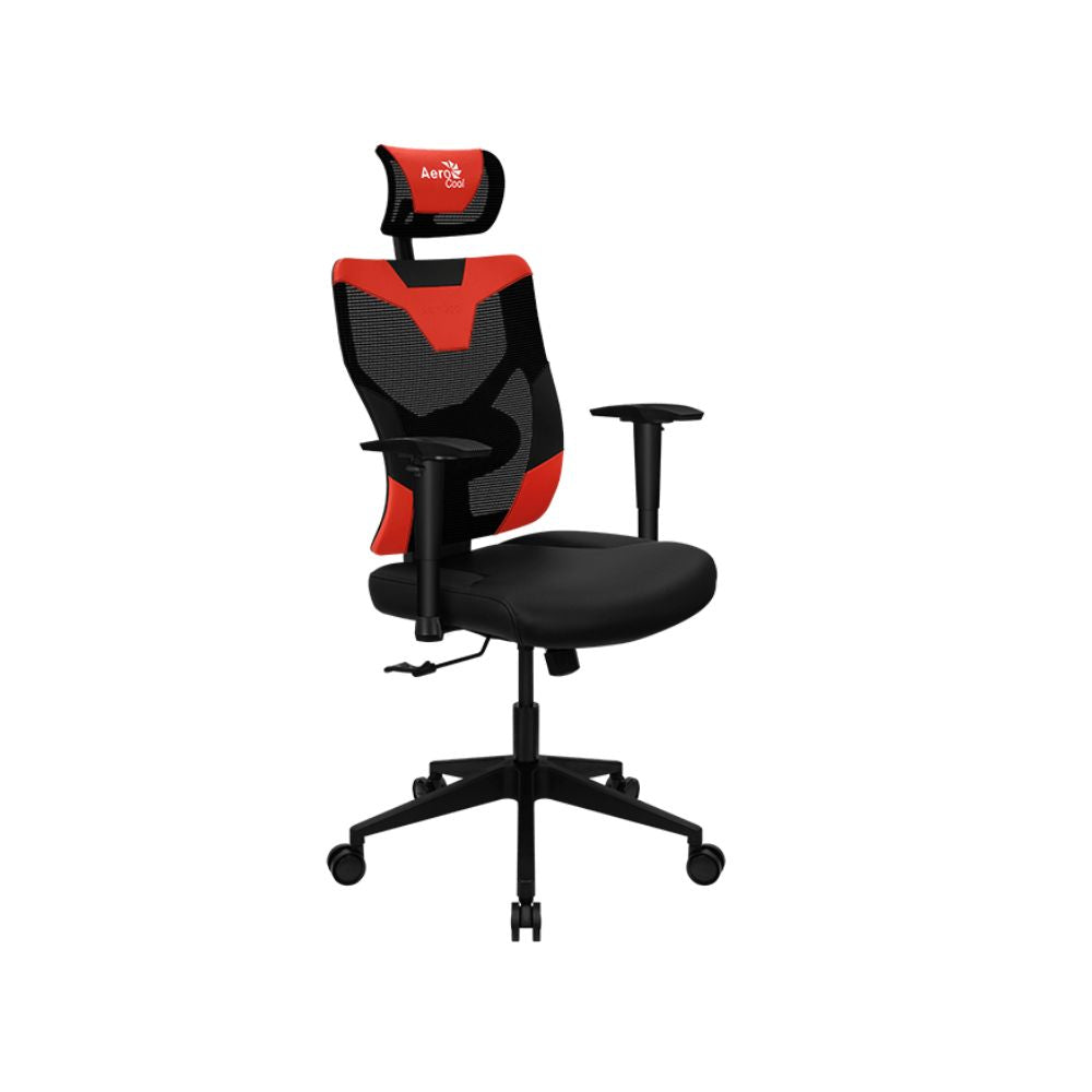Aerocool Silla Gamer Guardian Champion, hasta 150Kg, Negro/Rojo