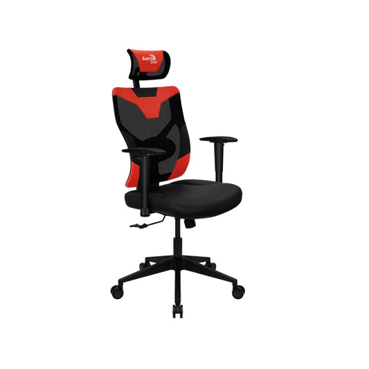 Aerocool Silla Gamer Guardian Champion, hasta 150Kg, Negro/Rojo