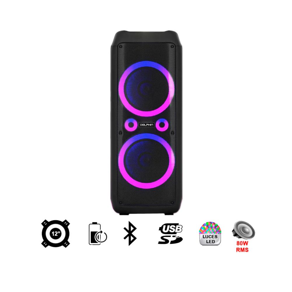 Bafle Dolphin 2x12" | Bluetooth | Recargable | Alta Potencia