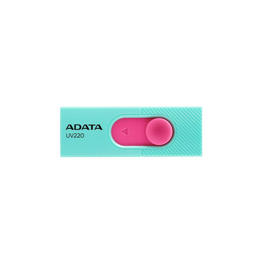 Memoria USB Adata UV220 32GB Rosa/Turquesa | USB-A 2.0 | Diseño Retráctil