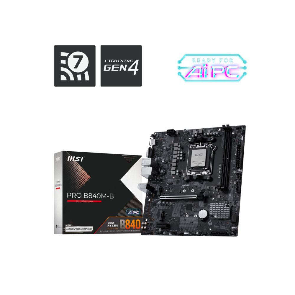 Tarjeta Madre MSI PRO B840M-B | Micro-ATX | AM5 | DDR5 128GB | HDMI