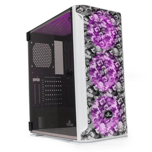 Gabinete Yeyian Hollow 2500 Midi-Tower ATX/EATX/ITX/Micro ATX RGB USB 3.0 Negro/Blanco