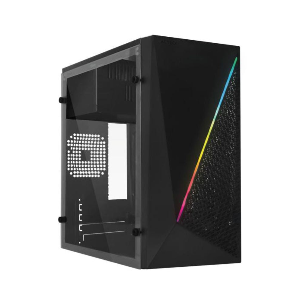 Gabinete Acteck Kyoto GC460, Micro-Tower, Micro-ATX/Mini-ITX, USB 2.0/3.0, con Fuente de 500W, sin Ventiladores Instalados, Negro