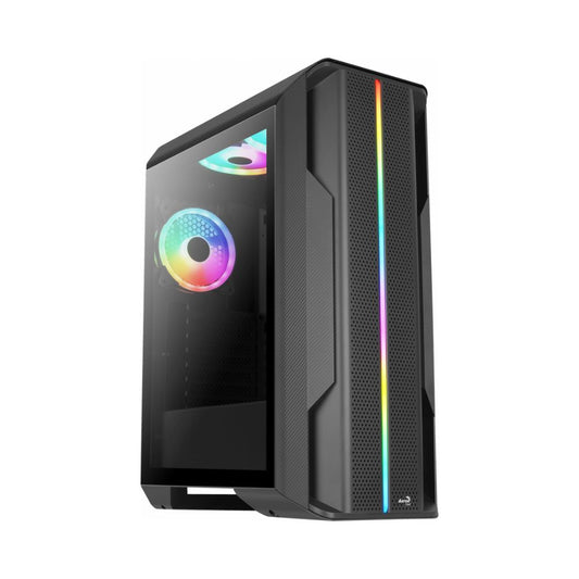 Gabinete Aerocool Splinter Duo-G-BK-V1, Midi-Tower, ATX/Micro-ATX/Mini-ITX, USB 3.0, sin Fuente, 3 Ventiladores RGB Instalados, Negro