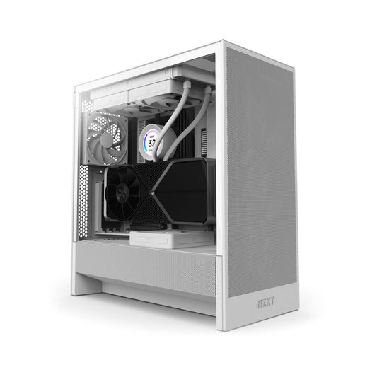Gabinete NZXT H5 Flow Blanco | Midi Tower | ATX/EATX/Micro-ATX/Mini-ITX | USB 3.0 | Sin Fuente | 2 Ventiladores