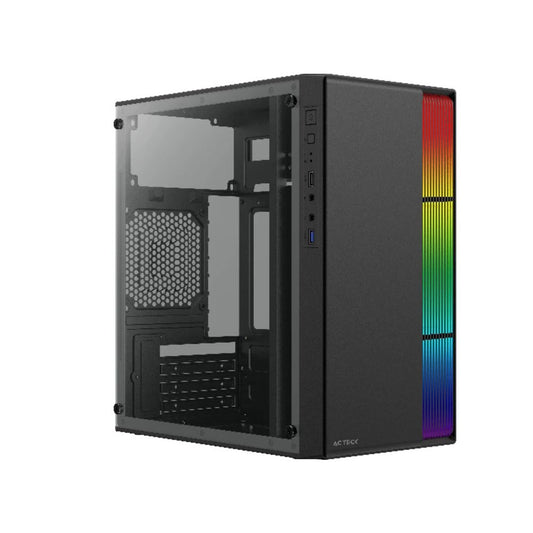 Gabinete Acteck Fusion II GI440, Micro-Tower, Micro-ATX/Mini-ITX, USB 2.0/3.0, con Fuente de 500W, sin Ventiladores Instalados, Negro