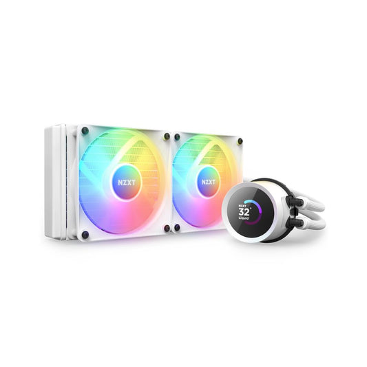 Enfriamiento líquido NZXT Kraken 240 RGB para CPU, 2x 120mm, hasta 1800RPM, Blanco