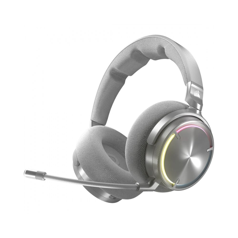 Audifonos Gamer Corsair Virtuoso Max Wireless Plata | Bluetooth + 2.4GHz | ANC | 60H Batería