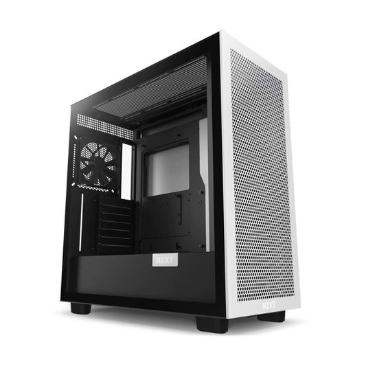 Gabinete NZXT H7 Flow con Ventana Midi-Tower Mini-ITX/Micro-ATX/ATX/EATX USB 3.0 sin Fuente 2 Ventiladores Instalados Negro/Blanco