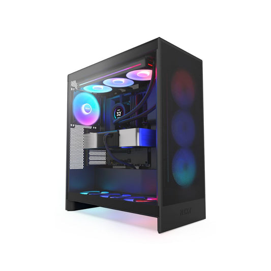 Gabinete NZXT H7 Flow RGB Negro | Midi Tower | ATX/EATX/Micro-ATX/Mini-ITX | USB 3.0 | Sin Fuente | 3 Ventiladores