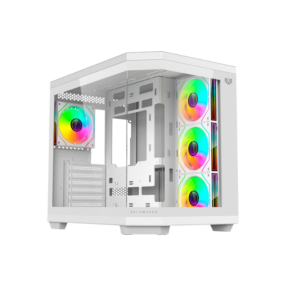 Gabinete Balam Rush Tank Super 9600 TB, Midi-Tower, ATX/Micro-ATX/Mini-ITX, USB 2.0/3.0, sin Fuente, 4 Ventiladores Instalados, Blanco