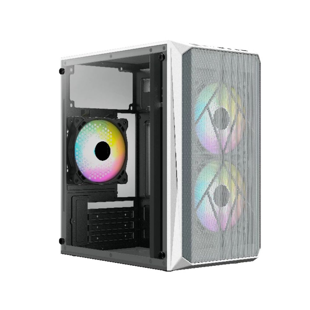 Gabinete Acteck Doom GI630, Micro-Tower, Micro-ATX/Mini-ITX, USB 2.0/3.0, con Fuente de 500W, 3 Ventiladores Instalados, Blanco