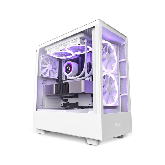 Gabinete NZXT H5 Elite, Midi-Tower, ATX/EATX/Micro-ATX/Mini-ITX, USB 3.0, sin Fuente, 3 Ventiladores Instalados, Blanco