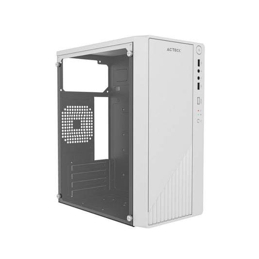 Gabinete Acteck Kioto GC220, Mini-Tower, Micro-ATX/Mini-ITX, USB 2.0, con Fuente de 500W, sin Ventiladores Instalados, Blanco
