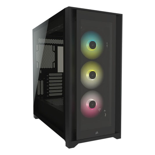 Gabinete Corsair iCUE 5000X con Ventana RGB Midi-Tower ATX/EATX/ITX USB 3.0 sin Fuente Negro