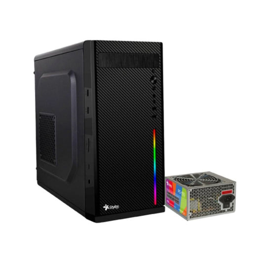 Gabinete Stylos Secai Mini-Tower Negro con Fuente 550W