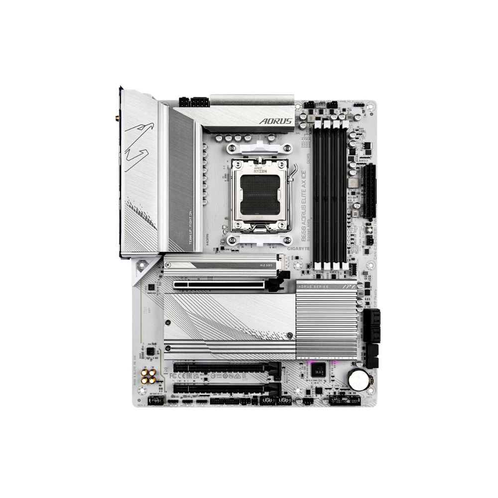Tarjeta Madre Gigabyte B650 AORUS ELITE AX ICE | ATX | AM5 | B650 | HDMI | WiFi 6E | Blanca