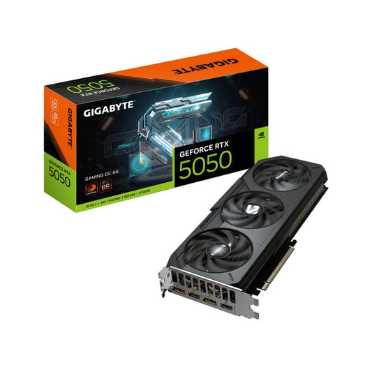 Tarjeta de video Gigabyte RTX 5050 Gaming OC 8GB | PCIe 5.0 | GDDR6 128-bit | Triple Fan WINDFORCE | GV-N5050GAMING OC-8GD