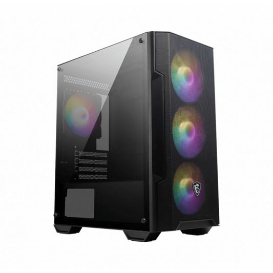 Gabinete MSI MAG FORGE M100A con Ventana Micro ATX/Mini-ITX USB 2.0/3.0 sin Fuente 4 Ventiladores RGB Instalados Negro