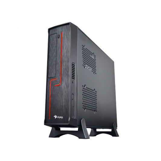 Gabinete Stylos KEELAN Mini-Tower Negro/Rojo con Fuente 550W