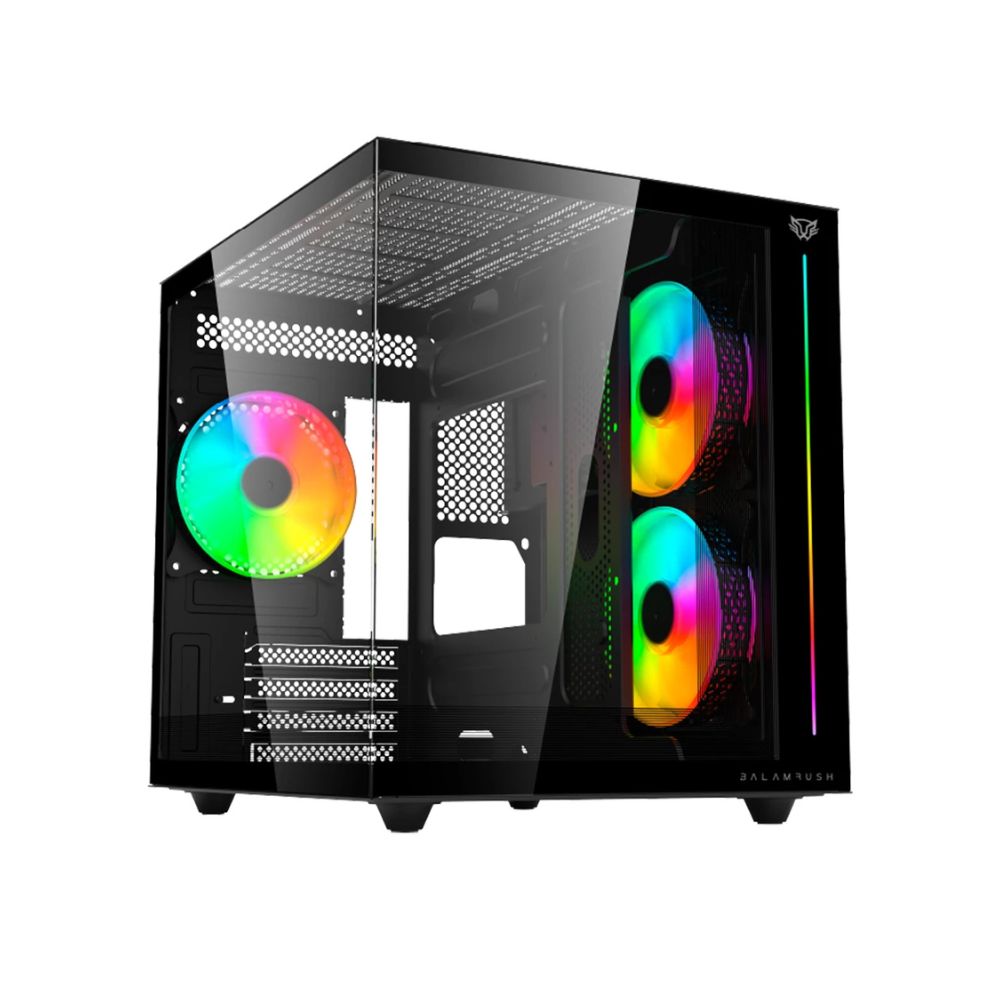 Gabinete Balam Rush Tank Pro Evo GM955, Mini-Tower, Micro-ATX/Mini-ITX, USB 2.0/3.0, sin Fuente, 3 Ventiladores Instalados, Negro