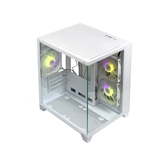 Gabinete Xzeal Panzer II Cubo Blanco | Mini Tower | Micro-ATX | USB 2.0/3.0 | Sin Fuente | 3 Ventiladores