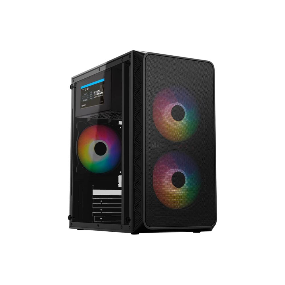 Gabinete Acteck Doom Pro Mesh GI730M Negro | Mini-Tower | Micro-ATX Mini-ITX | Fuente 600W | 3 Ventiladores