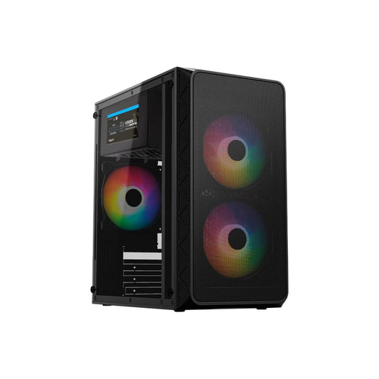 Gabinete Acteck Doom Pro Mesh GI730M Negro | Mini-Tower | Micro-ATX Mini-ITX | Fuente 600W | 3 Ventiladores