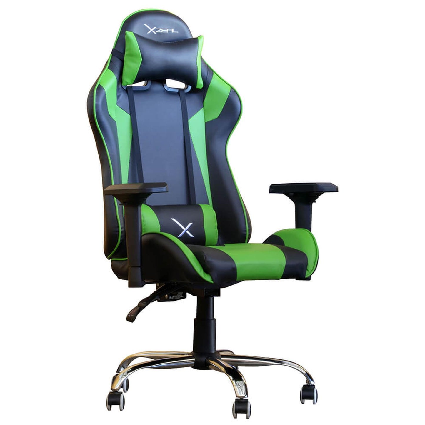 XZEAL Silla Gamer XZ10, hasta 115KG, Negro/Verde